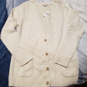 GAP Off White Long Cable Knitted Cardigan NWT